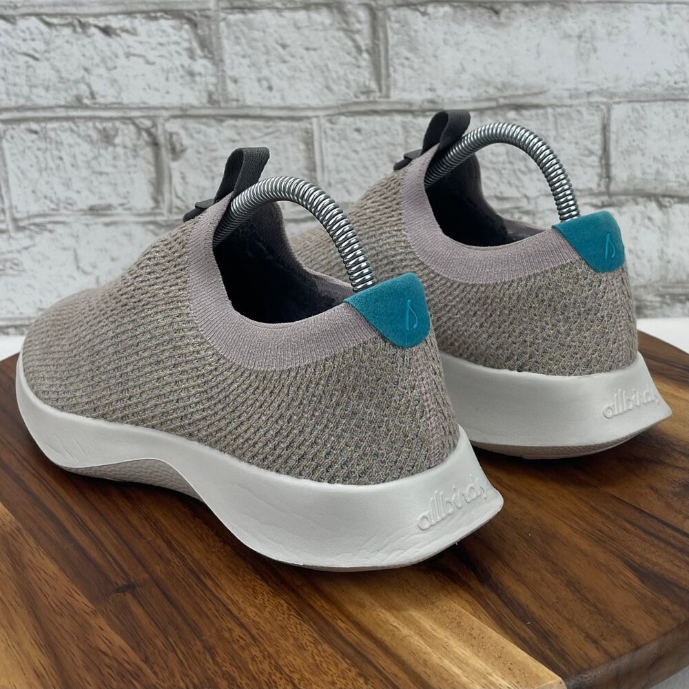 allbirds Women's Slip-On Sneakers in Light Gray with Teal Accent - Picture 3 of 16